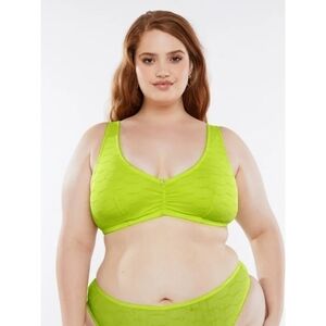 NWT Savage x Fenty Flocked Logo Neon Green Wireless Bralette 2X